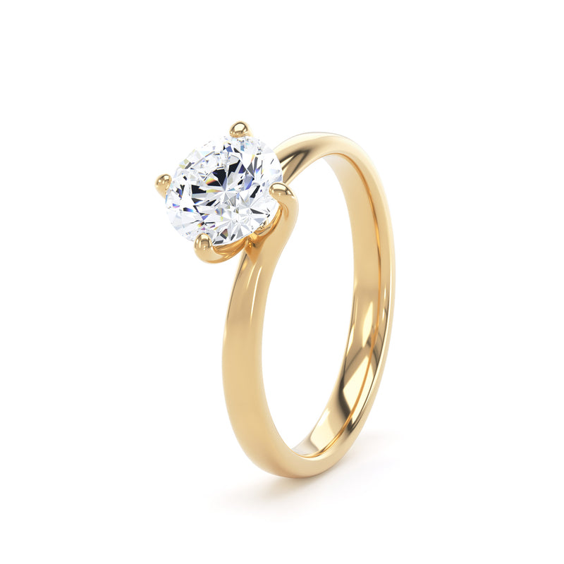 Claire Round Cut Engagement Ring in 18ct Yellow Gold