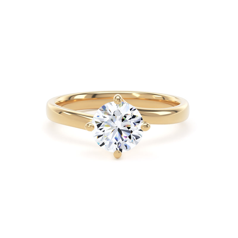 Claire Round Cut Engagement Ring in 9ct Yellow Gold