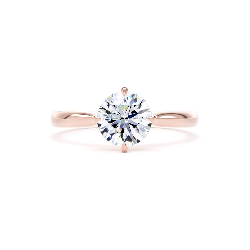 Chloe Round Cut Engagement Ring in 9ct Rose Gold