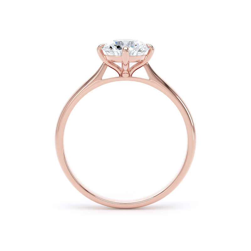 Chloe Round Cut Engagement Ring in 9ct Rose Gold