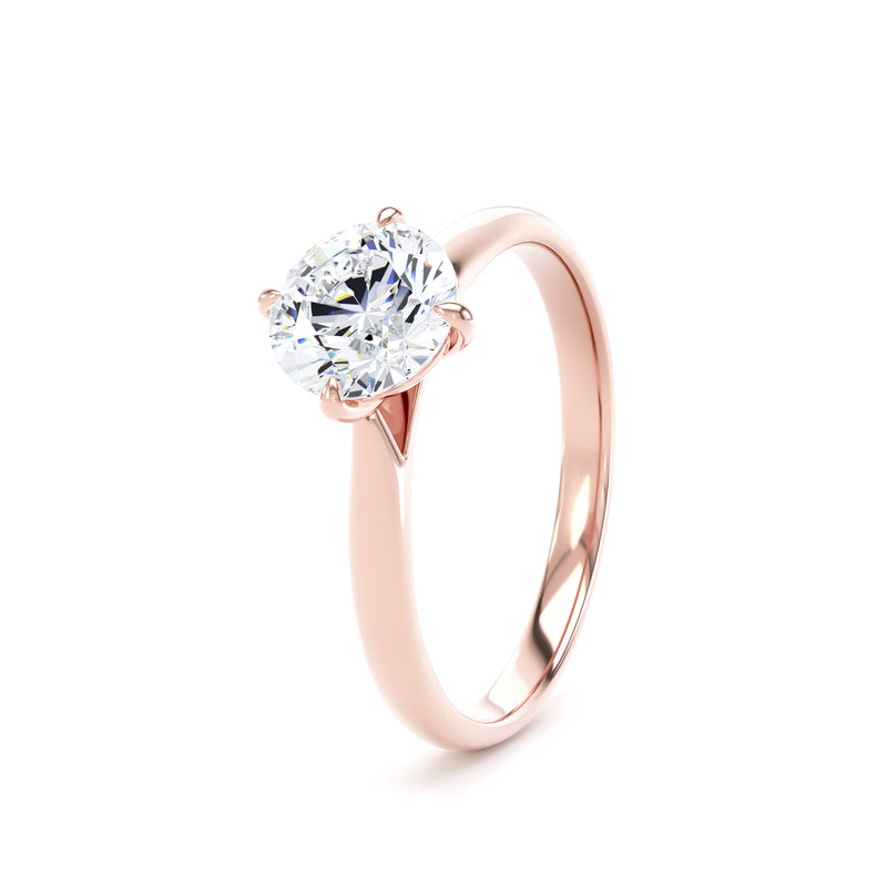 Chloe Round Cut Engagement Ring in 9ct Rose Gold