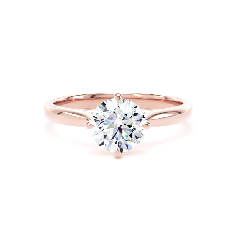Chloe Round Cut Engagement Ring in 9ct Rose Gold