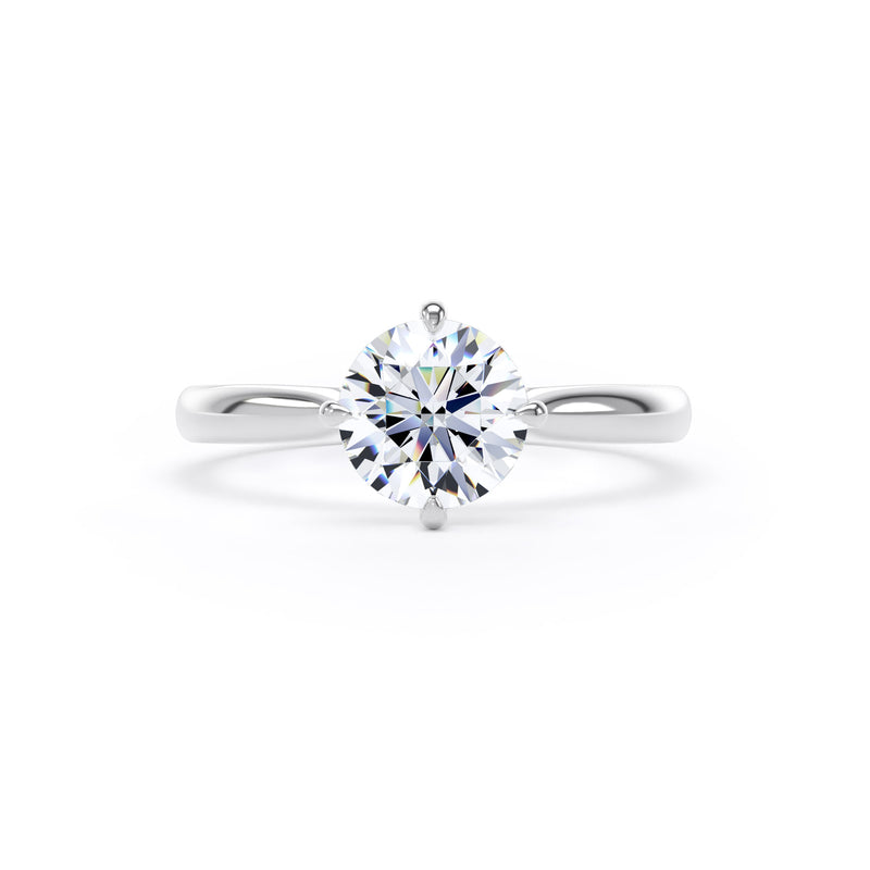 Chloe Round Cut Engagement Ring in 18ct White Gold