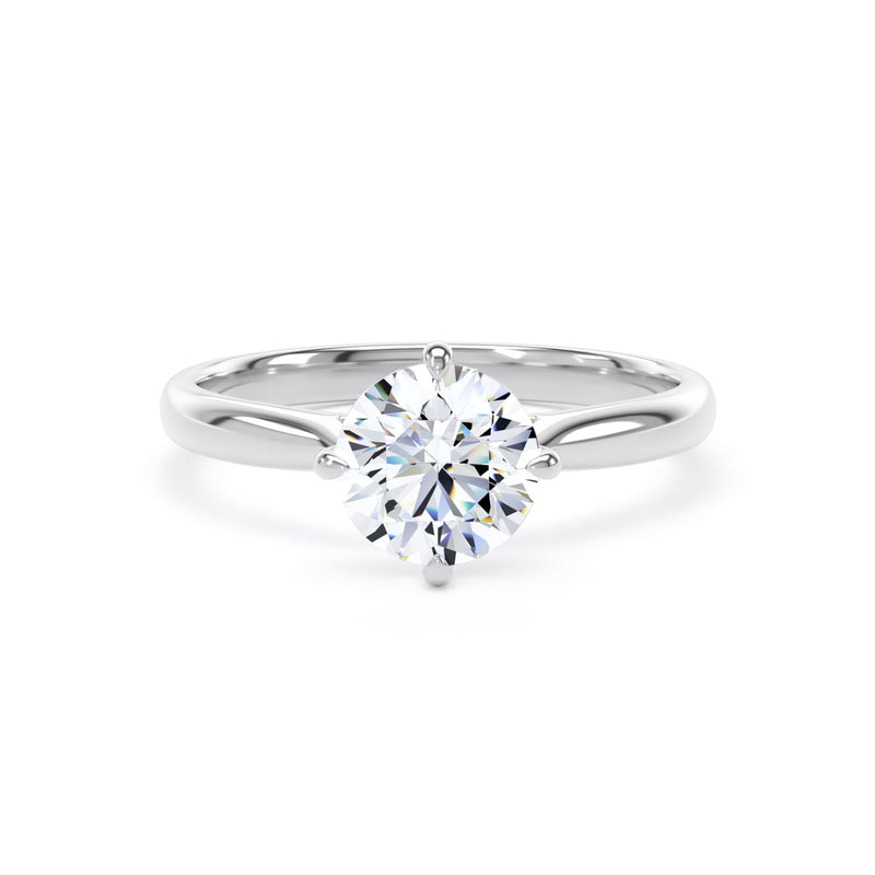 Chloe Round Cut Engagement Ring in 9ct White Gold