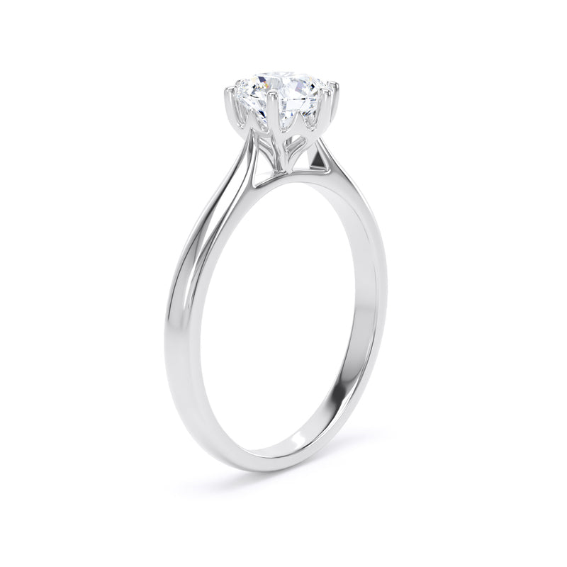 Celine Round Cut Engagement Ring in 18ct White Gold