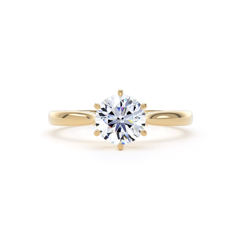 Celine Round Cut Engagement Ring in 9ct Yellow Gold
