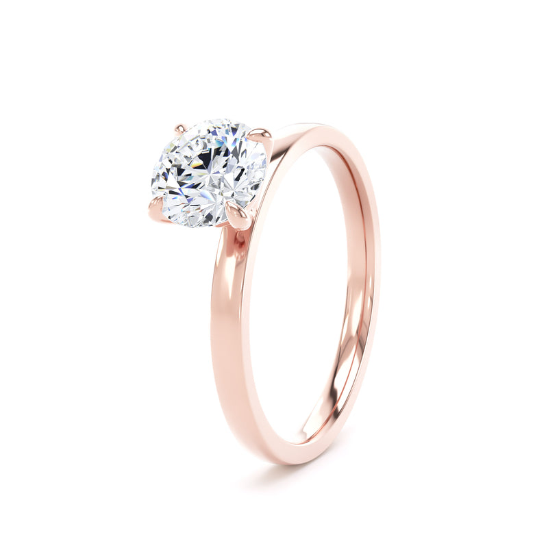 Cate Round Cut Engagement Ring in 18ct Rose Gold