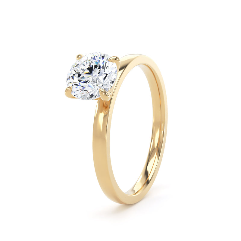 Cate Round Cut Engagement Ring in 18ct Yellow Gold