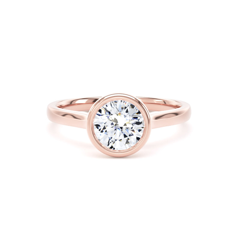Cara Round Cut Engagement Ring in 18ct Rose Gold