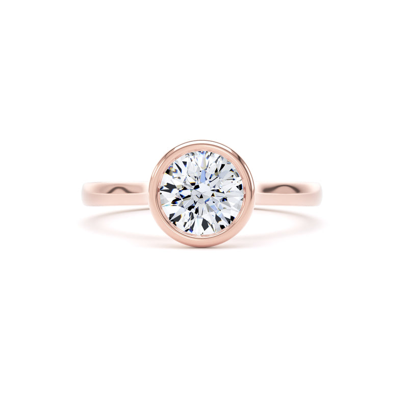 Cara Round Cut Engagement Ring in 18ct Rose Gold