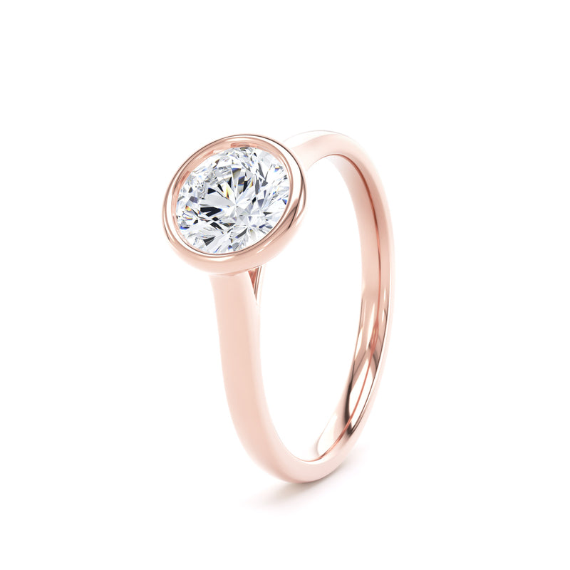 Cara Round Cut Engagement Ring in 9ct Rose Gold