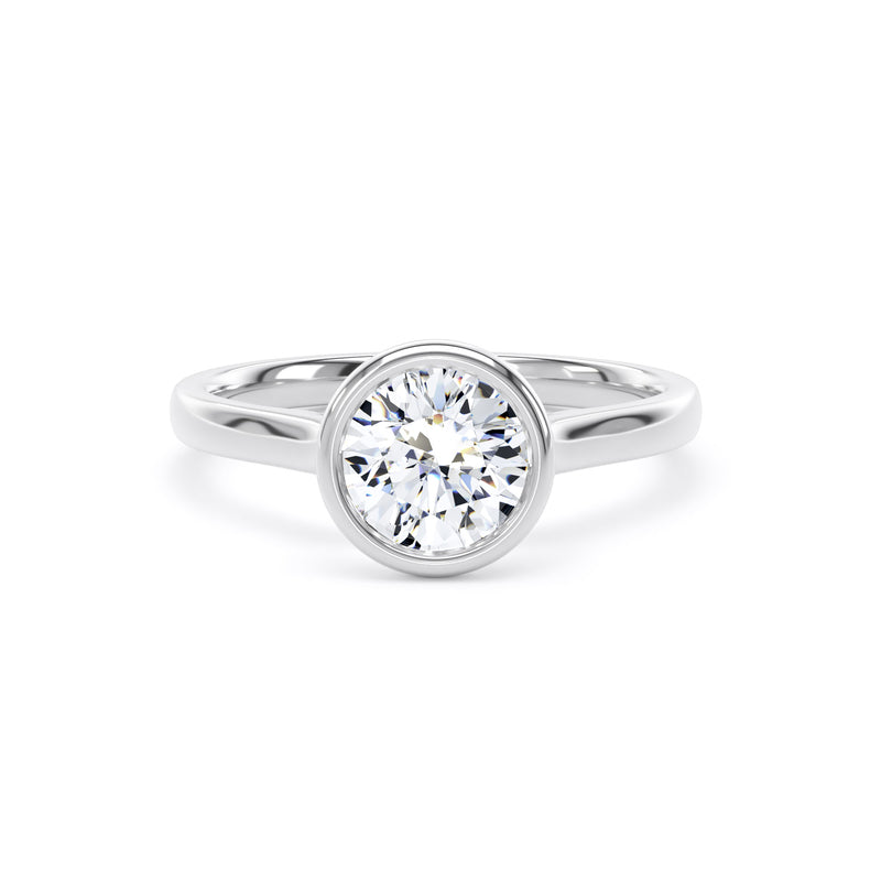 Cara Round Cut Engagement Ring in 9ct White Gold