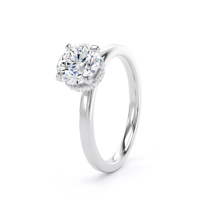 Brooke Round Cut Engagement Ring in 18ct White Gold