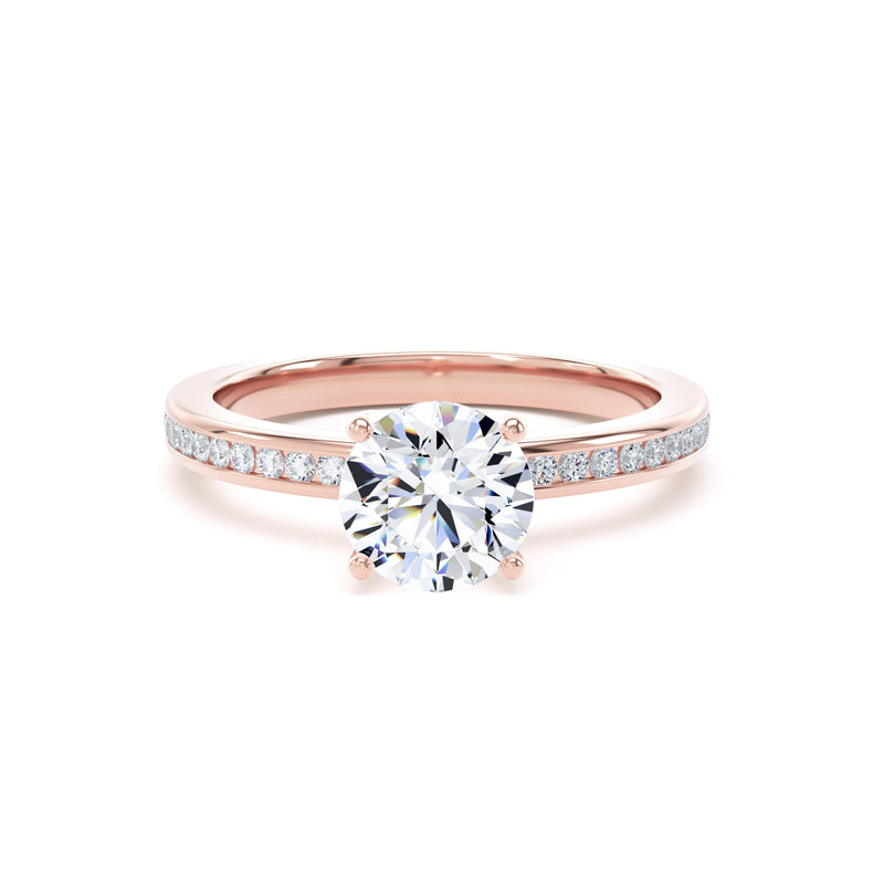 Bree Round Cut Engagement Ring in 9ct Rose Gold