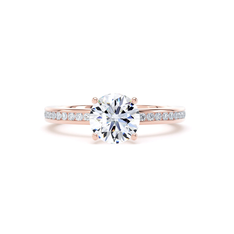 Bree Round Cut Engagement Ring in 18ct Rose Gold