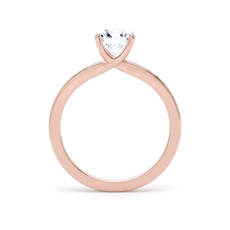 Bree Round Cut Engagement Ring in 18ct Rose Gold