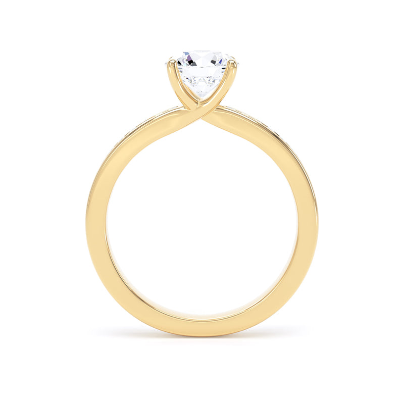 Bree Round Cut Engagement Ring in 18ct Yellow Gold