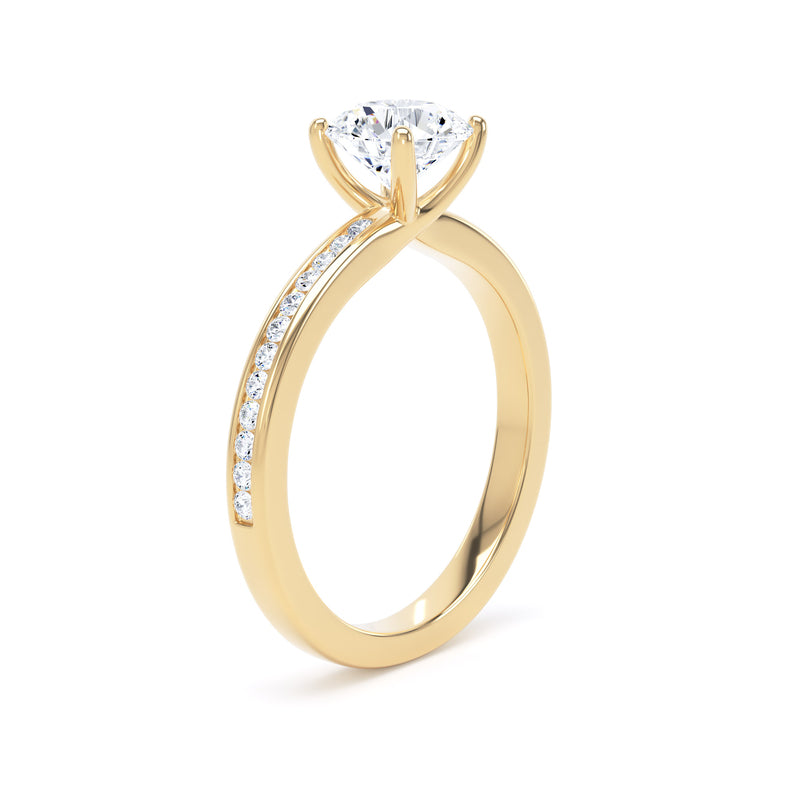 Bree Round Cut Engagement Ring in 18ct Yellow Gold