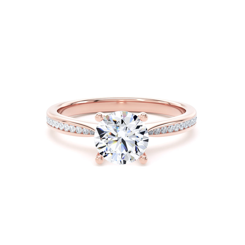 Blair Round Cut Engagement Ring in 9ct Rose Gold