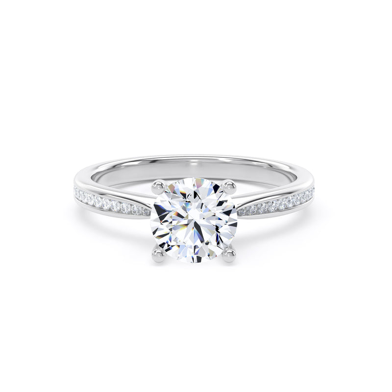 Blair Round Cut Engagement Ring in 18ct White Gold