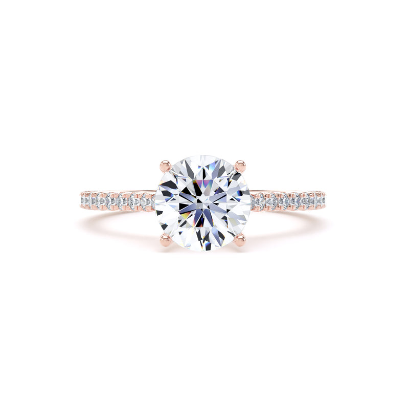 Beth Round Cut Engagement Ring in 18ct Rose Gold