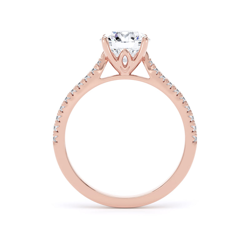 Beth Round Cut Engagement Ring in 18ct Rose Gold