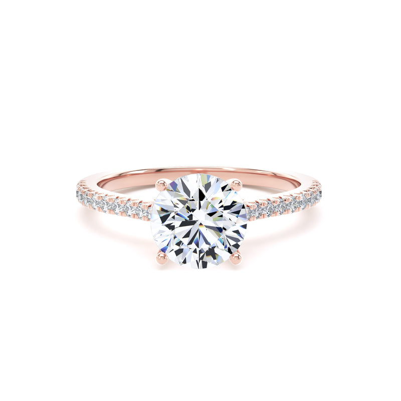 Beth Round Cut Engagement Ring in 9ct Rose Gold