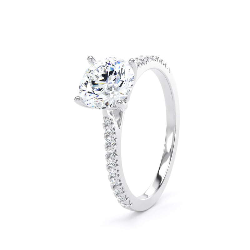 Beth Round Cut Engagement Ring in 18ct White Gold