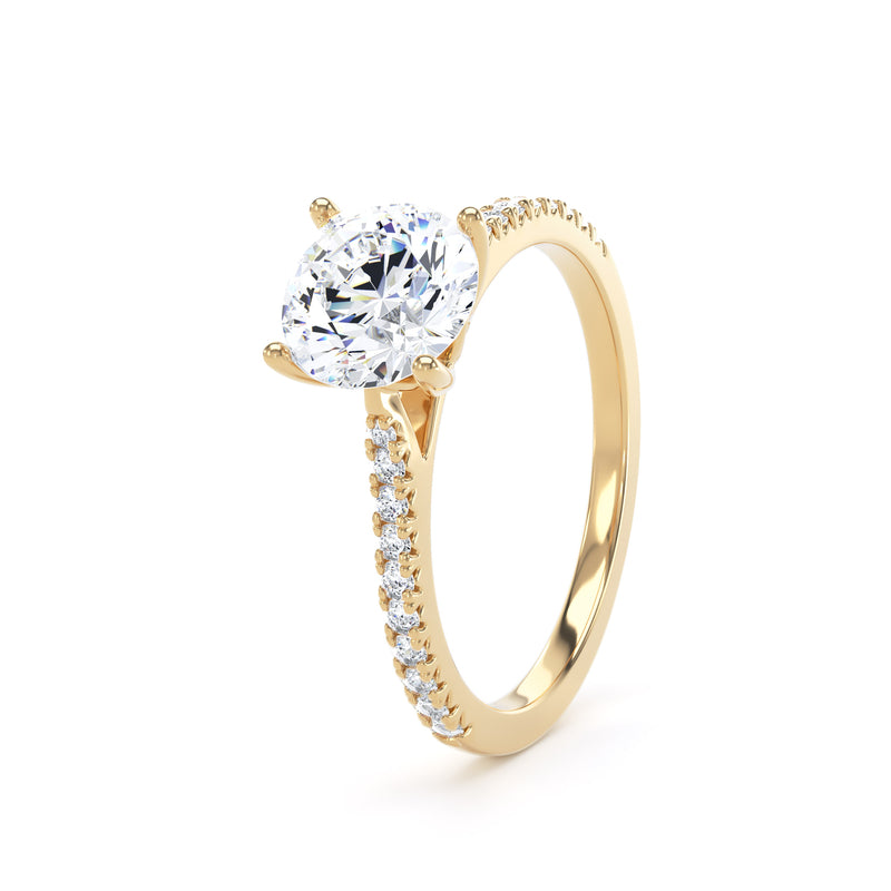 Beth Round Cut Engagement Ring in 18ct Yellow Gold