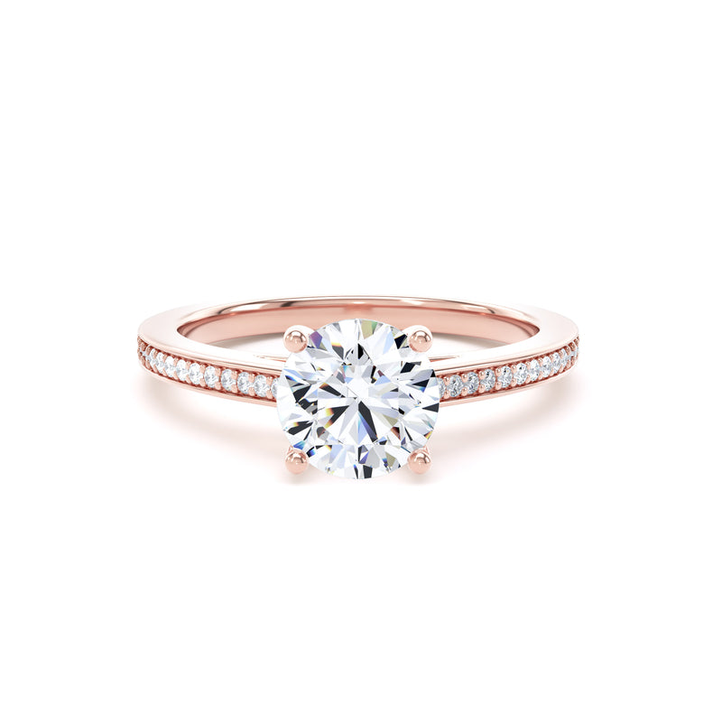 Belle Round Cut Engagement Ring in 9ct Rose Gold