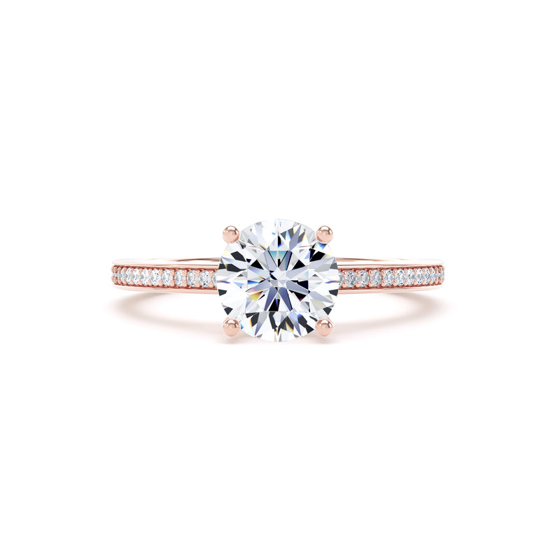 Belle Round Cut Engagement Ring in 9ct Rose Gold
