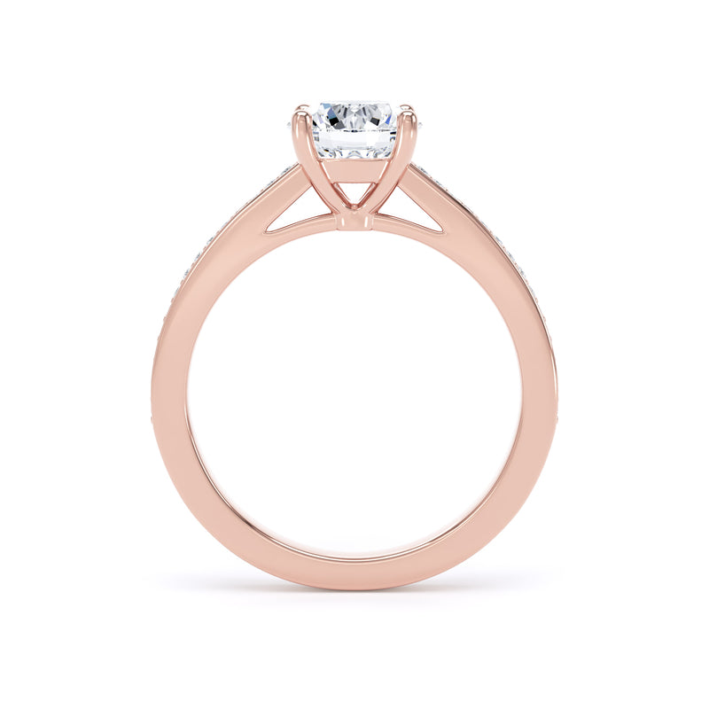 Belle Round Cut Engagement Ring in 18ct Rose Gold