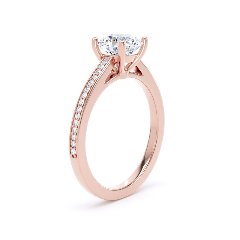 Belle Round Cut Engagement Ring in 9ct Rose Gold