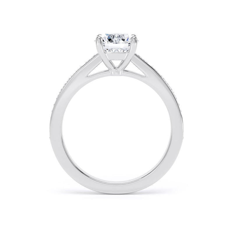 Belle Round Cut Engagement Ring in 18ct White Gold