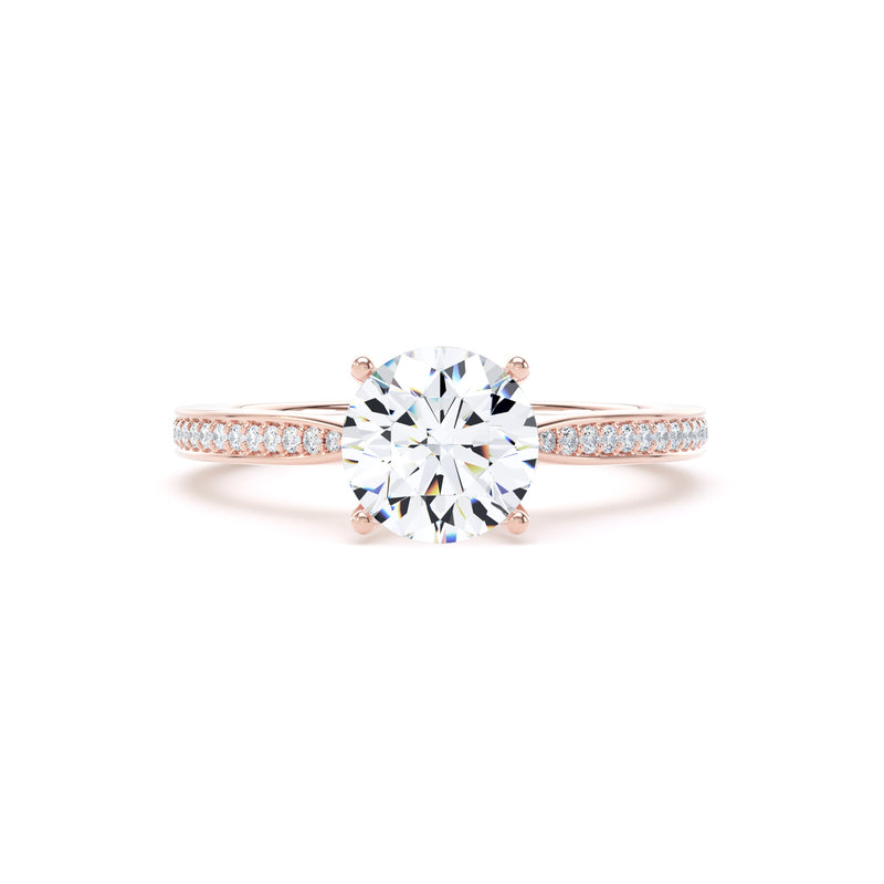 Bea Round Cut Engagement Ring in 18ct Rose Gold