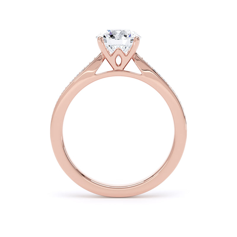 Bea Round Cut Engagement Ring in 18ct Rose Gold
