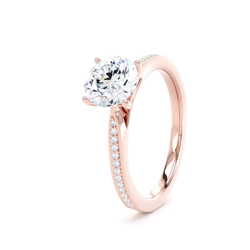 Bea Round Cut Engagement Ring in 18ct Rose Gold