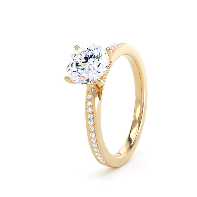 Bea Round Cut Engagement Ring in 18ct Yellow Gold