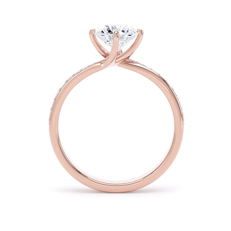 Ava Round Cut Engagement Ring in 18ct Rose Gold