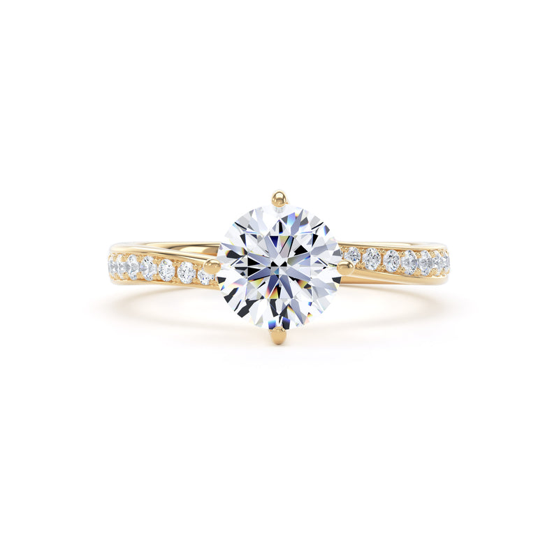 Ava Round Cut Engagement Ring in 9ct Yellow Gold