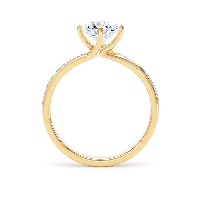 Ava Round Cut Engagement Ring in 9ct Yellow Gold