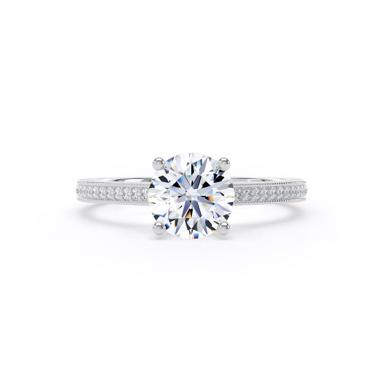Aria Round Cut Engagement Ring in Platinum 950