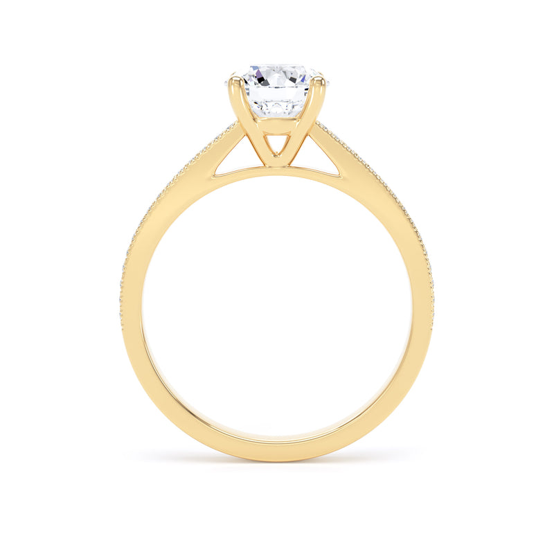 Aria Round Cut Engagement Ring in 18ct Yellow Gold