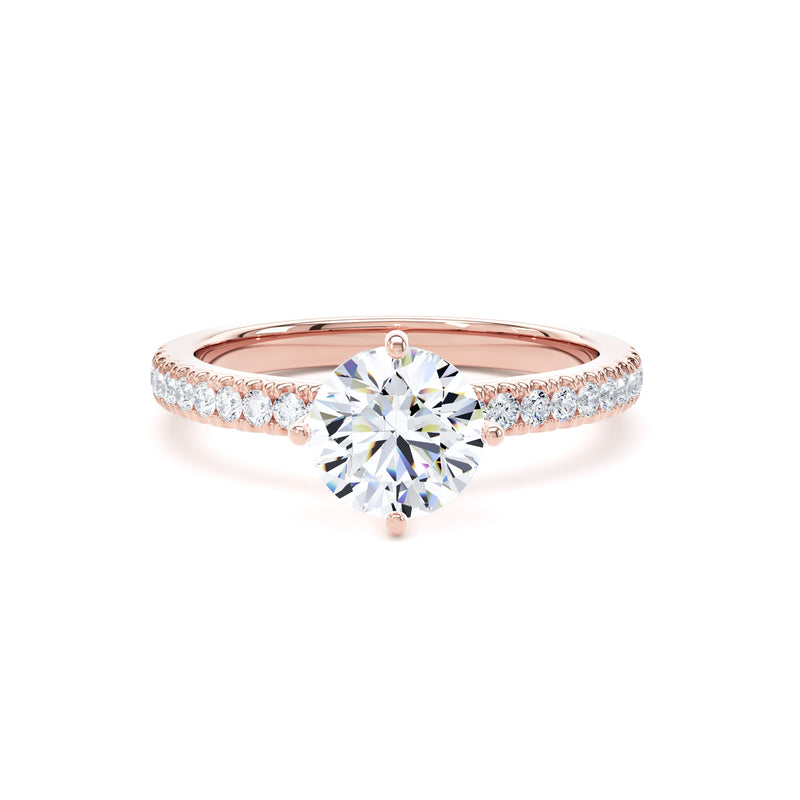 April Round Cut Engagement Ring in 9ct Rose Gold