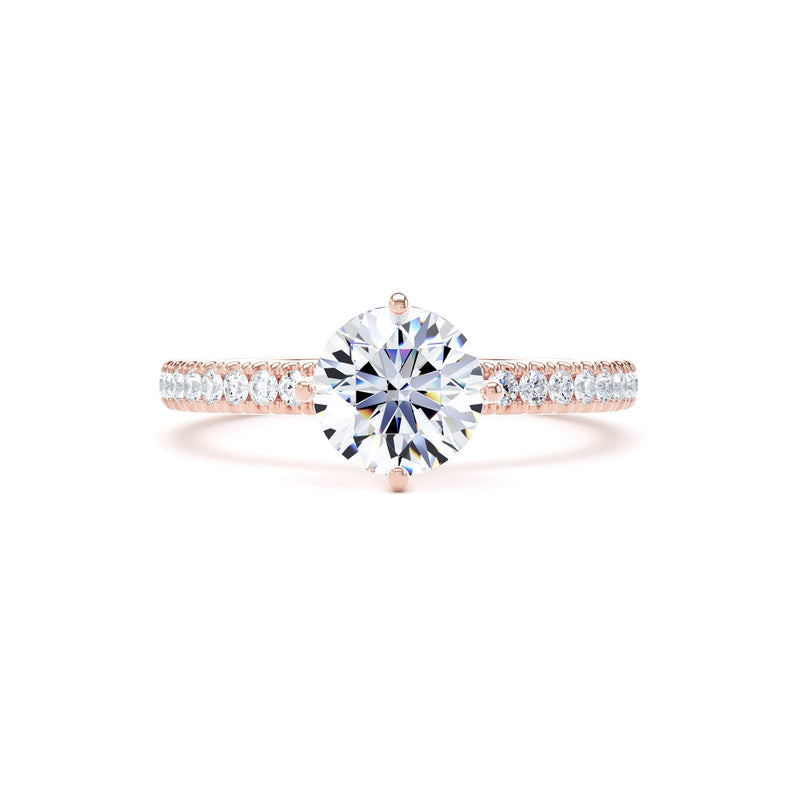 April Round Cut Engagement Ring in 9ct Rose Gold