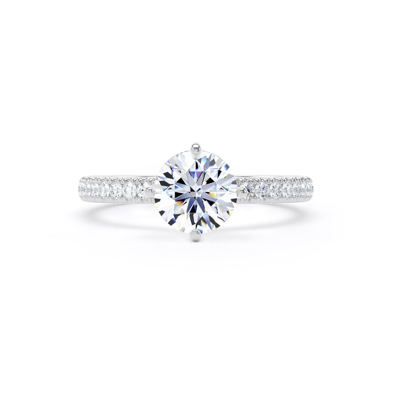 April Round Cut Engagement Ring in Platinum 950
