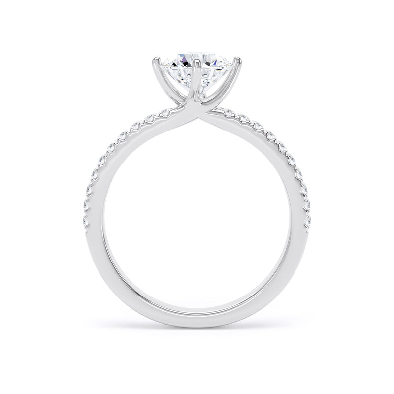 April Round Cut Engagement Ring in Platinum 950