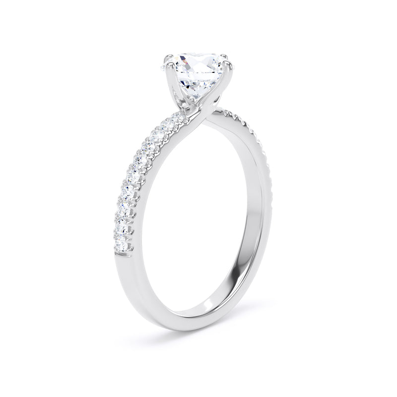 April Round Cut Engagement Ring in Platinum 950
