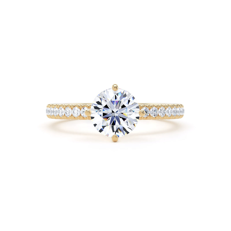 April Round Cut Engagement Ring in 9ct Yellow Gold