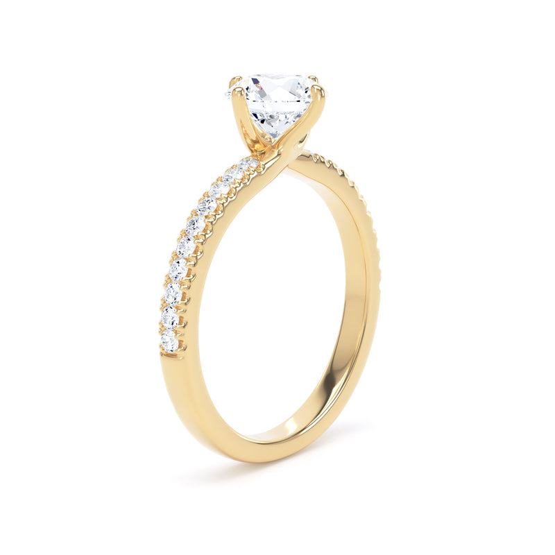 April Round Cut Engagement Ring in 9ct Yellow Gold